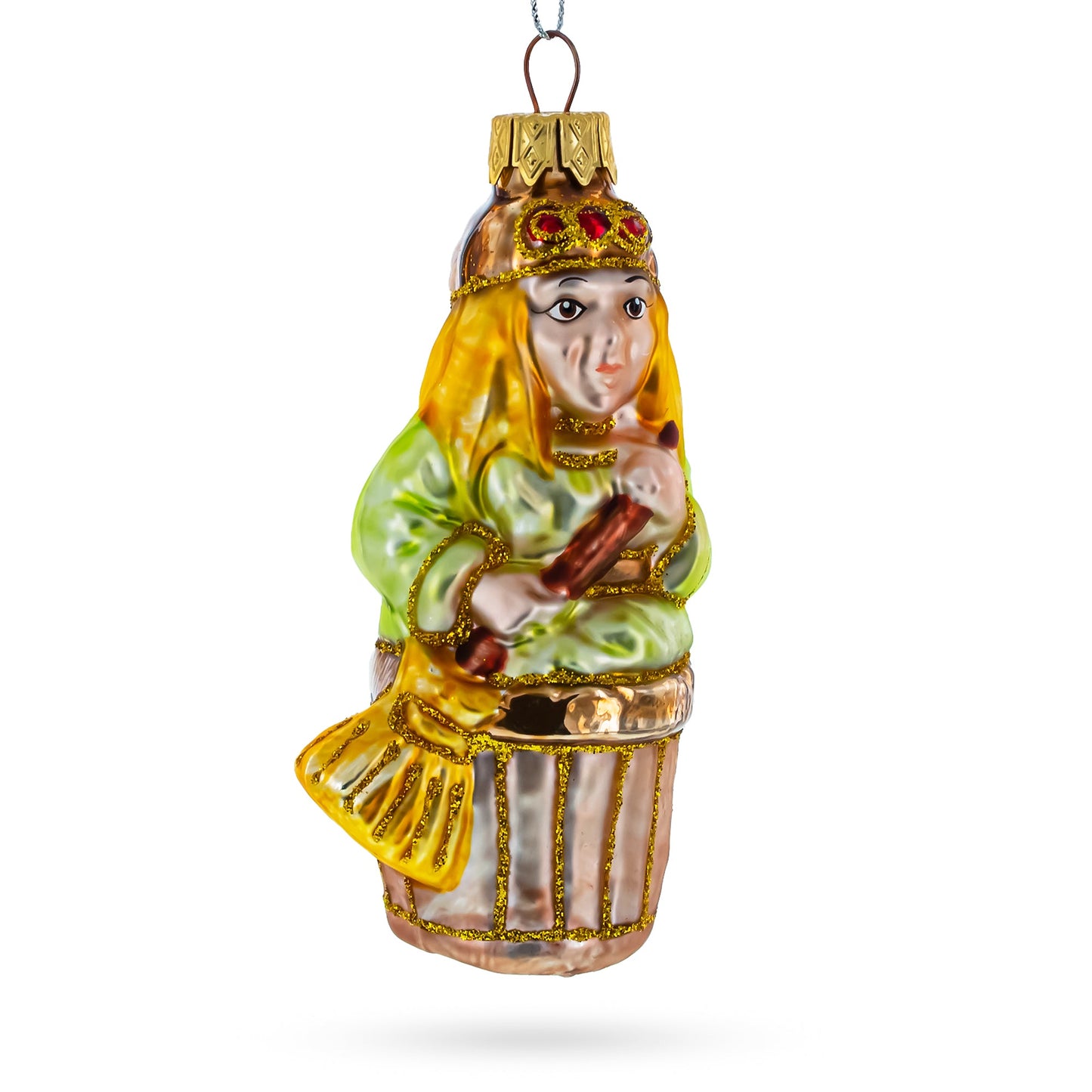 Baba Yaga Folk Tale Character Mini Glass Christmas Ornament