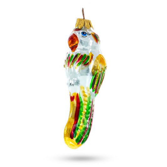 Vibrant Parrot Mini Glass Christmas Ornament