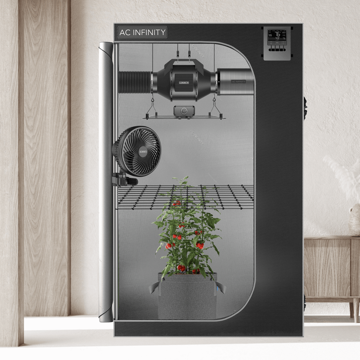 AC Infinity Advance Grow Tent System 4x4, 4-Plant Kit, Integrated Smart Controls to Automate Ventilation, Circulation, Full Spectrum LED Grow Light