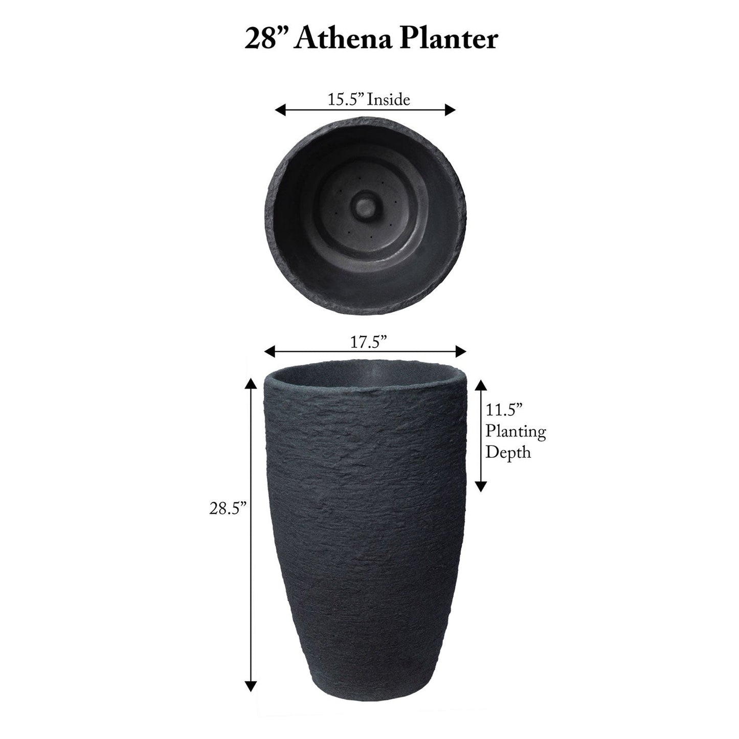 Algreen Products 87313 Athena 28.5" Self-Watering Flower Pot & Planter, Brown