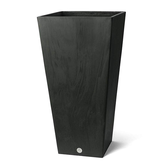 Algreen Valencia All-Natural 31" Inside/Outside Square Planter Pot, Matte Black