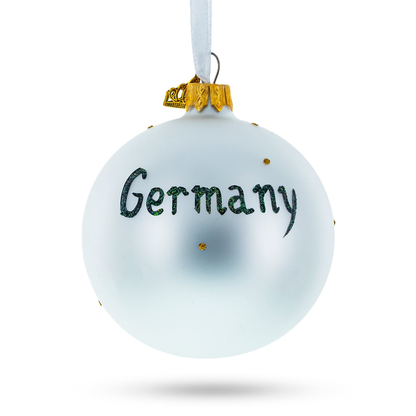 Flag of Germany Blown Glass Ball Christmas Ornament 3.25 Inches