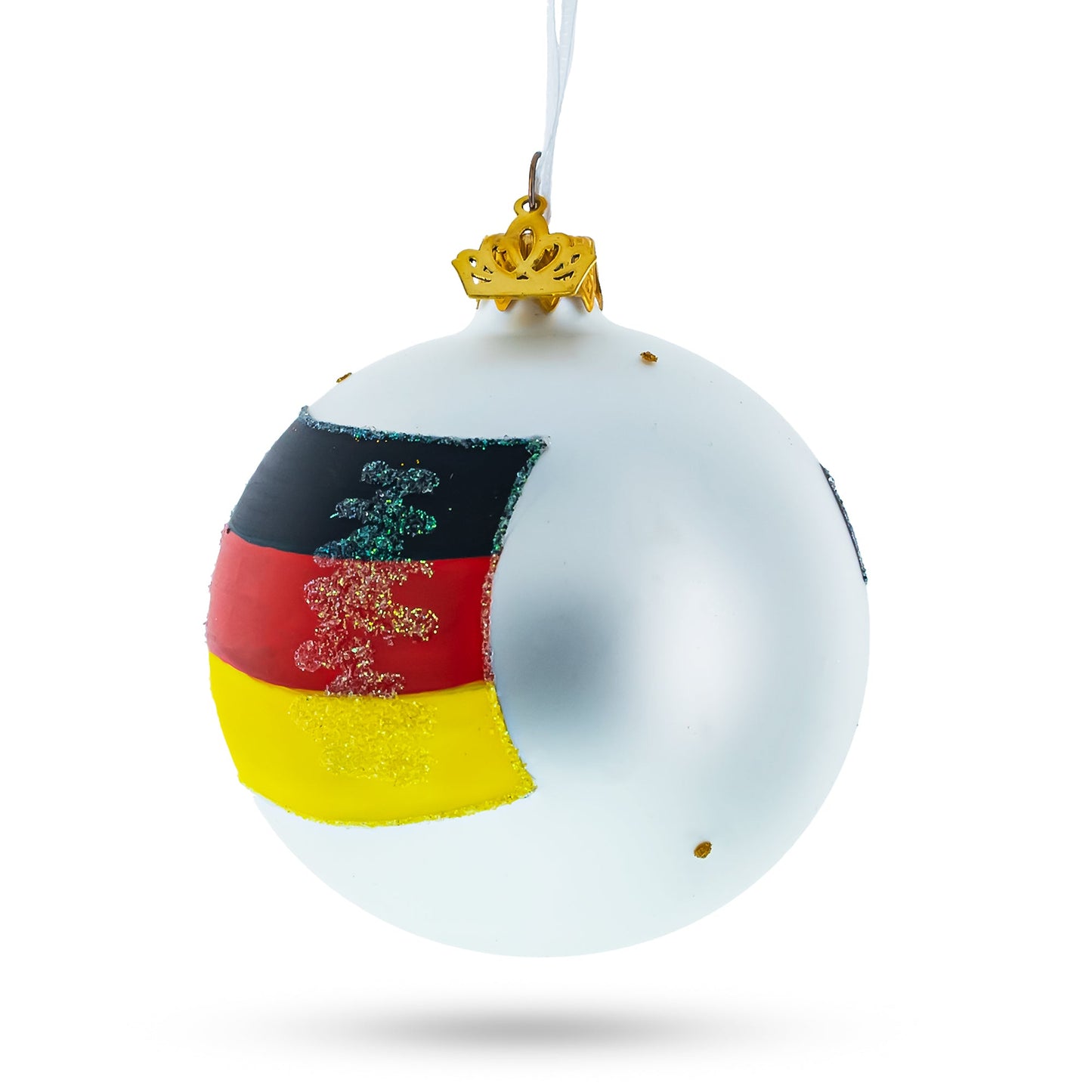 Flag of Germany Blown Glass Ball Christmas Ornament 3.25 Inches