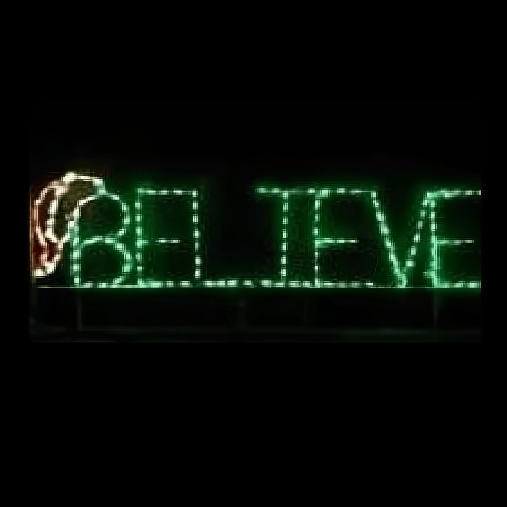 Believe with Santa Hat Block