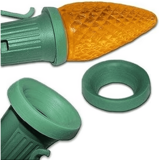 C7 Socket Seal, E12 Base, Rubber O-Ring, Bag of 100, Green