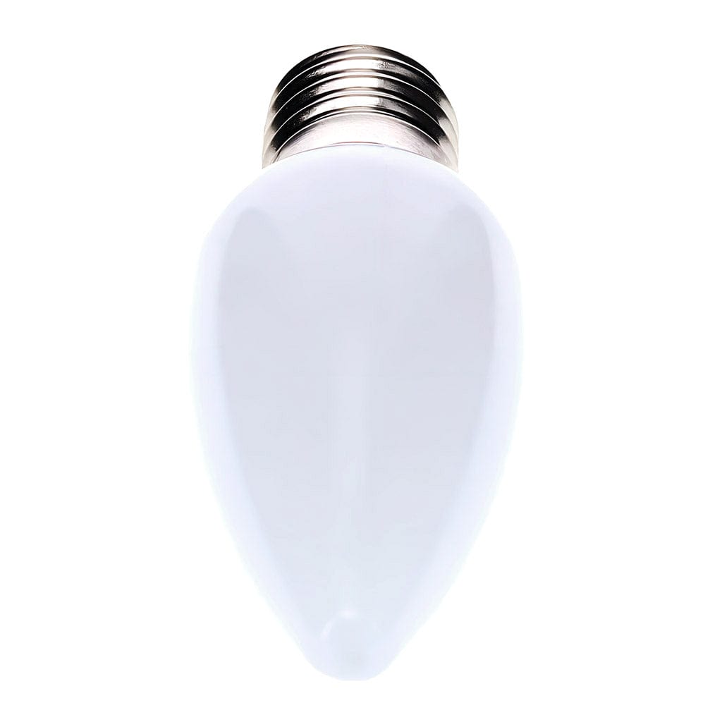 C9 Cool White  LED Christmas Light Bulbs, Opaque, Pack of 25