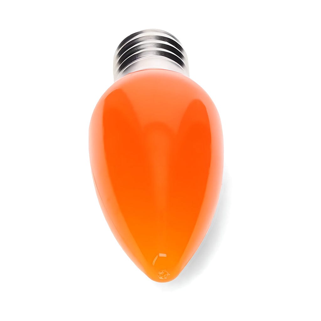 C9 Orange LED Christmas Light Bulbs, Opaque, Pack of 25