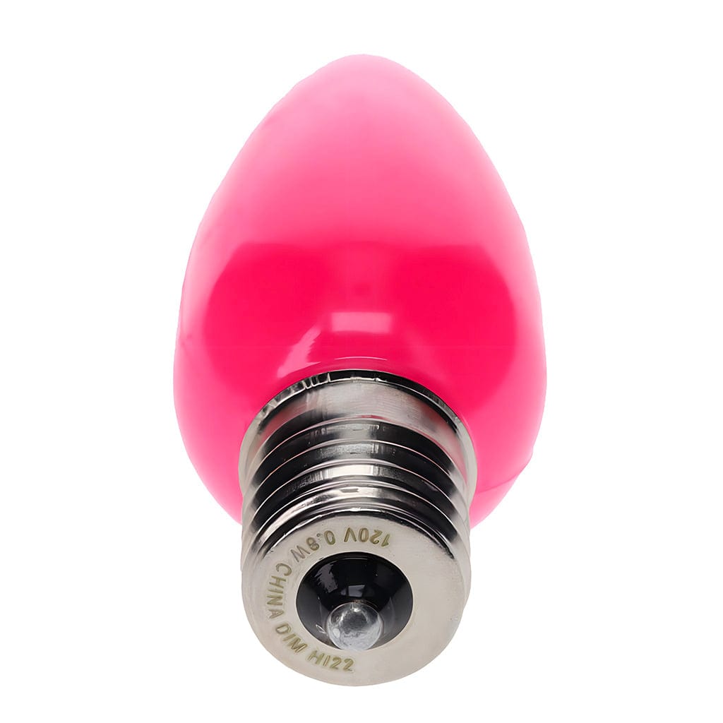 C9 Pink LED Christmas Light Bulbs, Opaque, Pack of 25