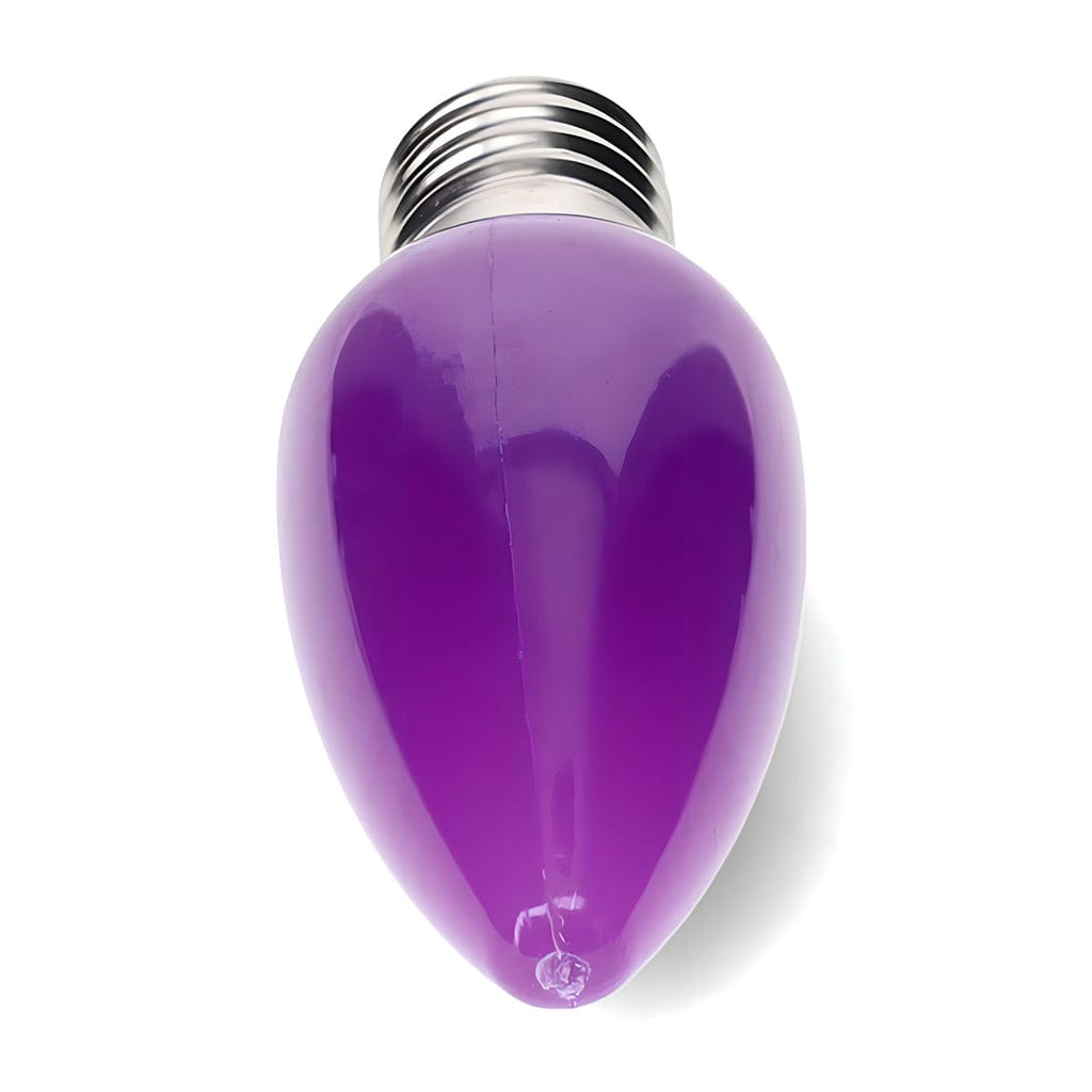 C9 Purple LED Christmas Light Bulbs, Opaque, Pack of 25