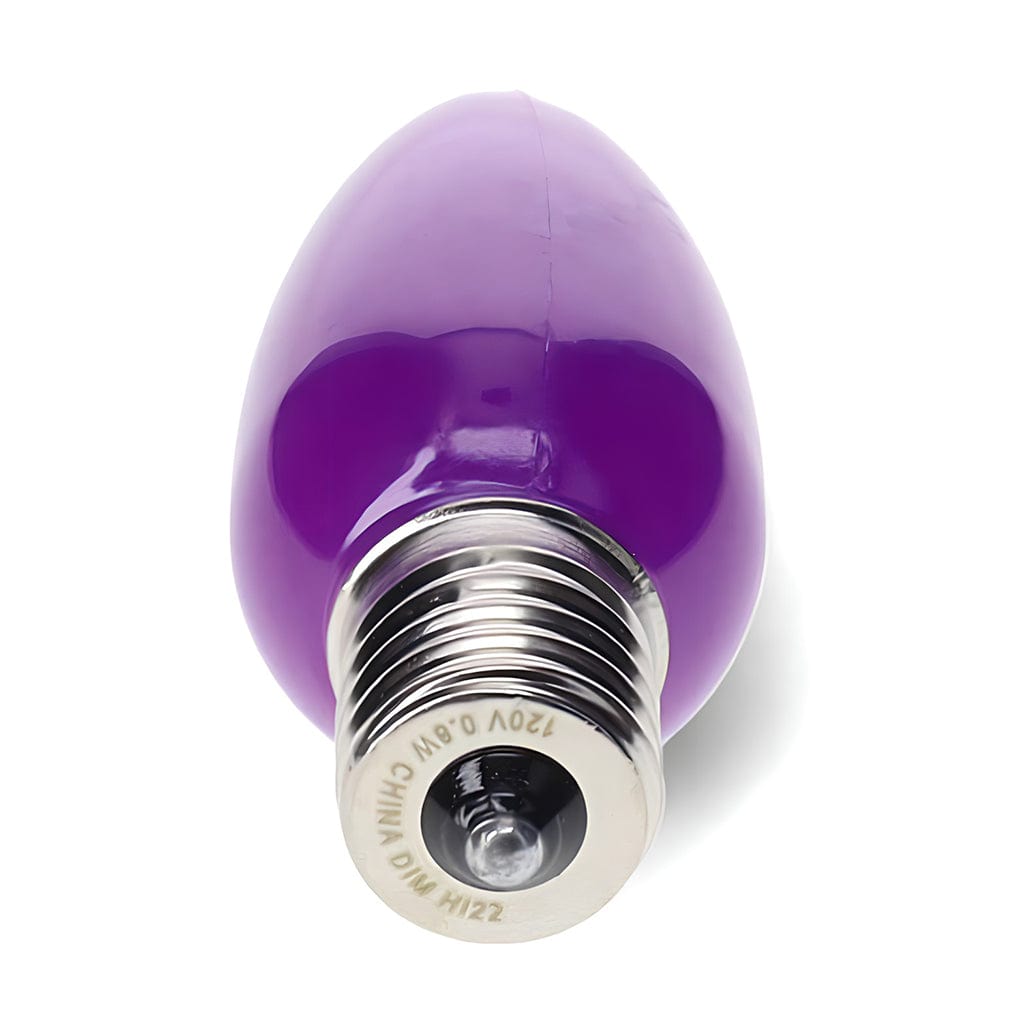 C9 Purple LED Christmas Light Bulbs, Opaque, Pack of 25