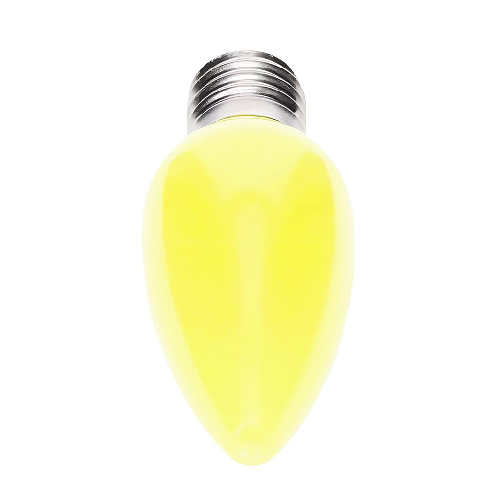 C9 Yellow / Gold LED Christmas Light Bulbs, Opaque, Pack of 25