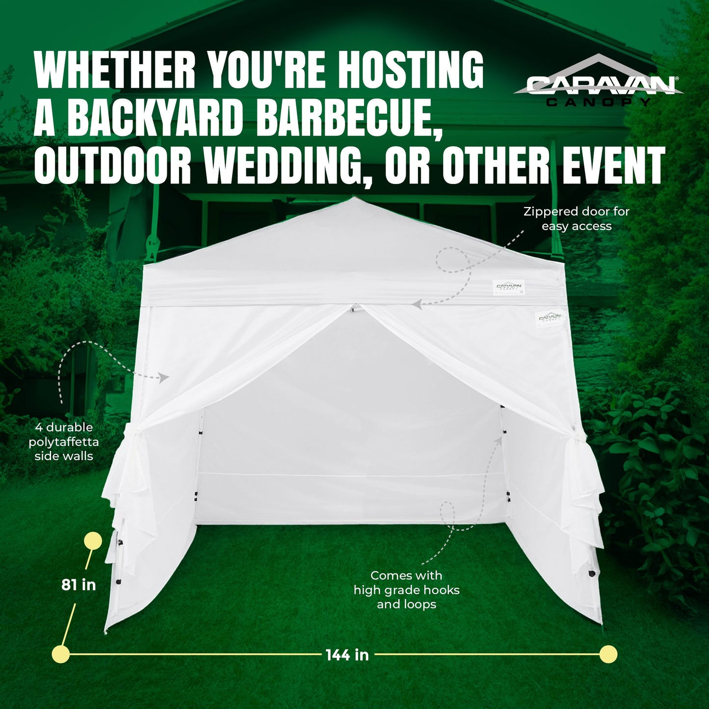 Caravan Canopy V-Series 12 x 12 Foot Tent Sidewalls Only, White (Sidewalls Only)