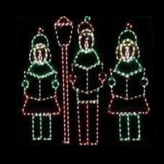 Carolers with Lamp Post 4 Piece Set