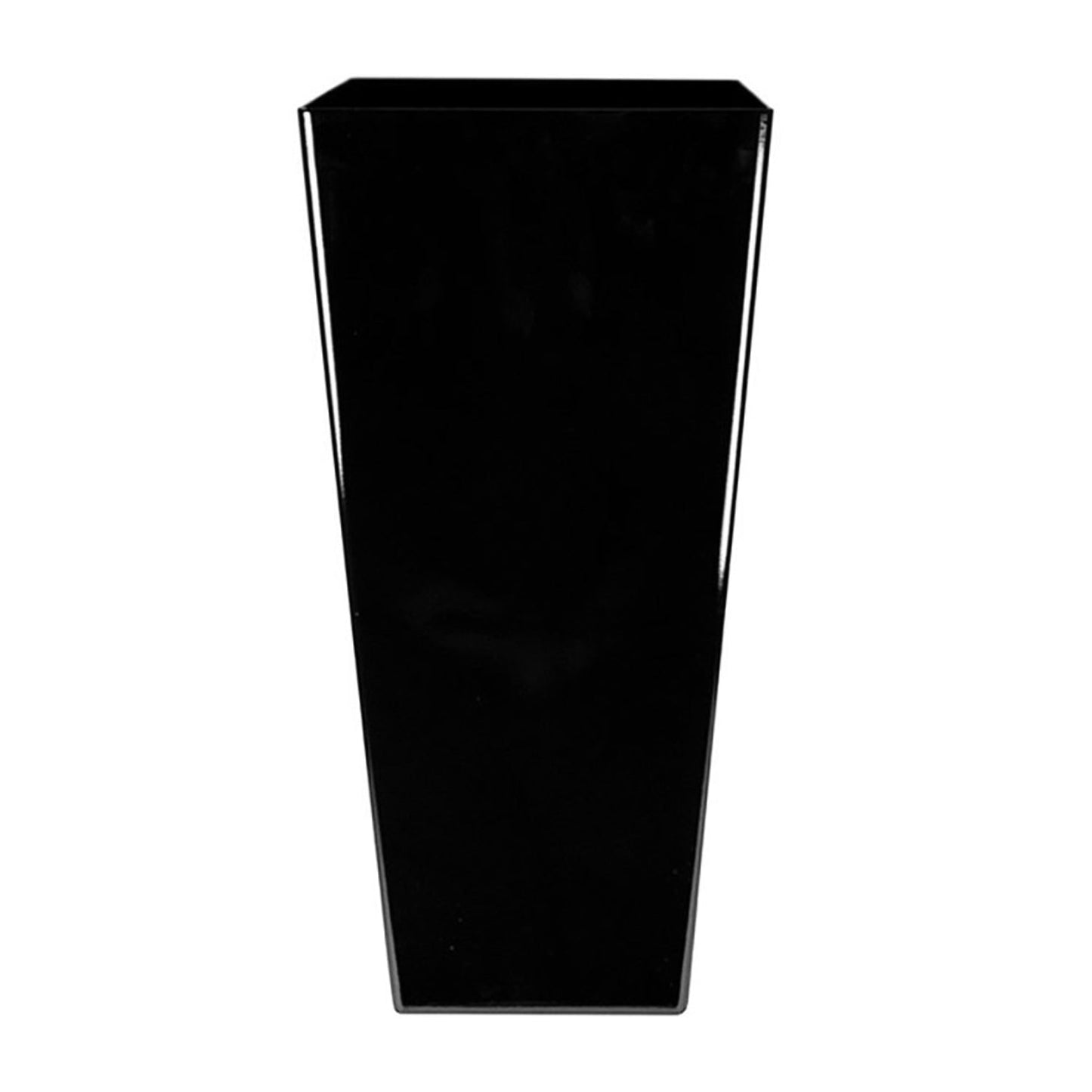 The HC Companies Cascade 15" Square Self Watering Flower Planter Pot, Black Onyx