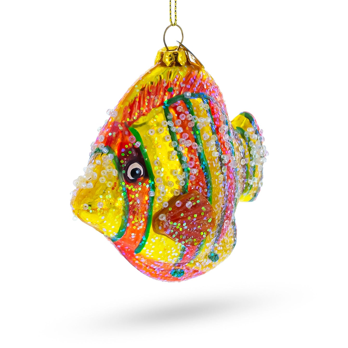 Aquarium Fish Scene Blown Glass Christmas Ornament