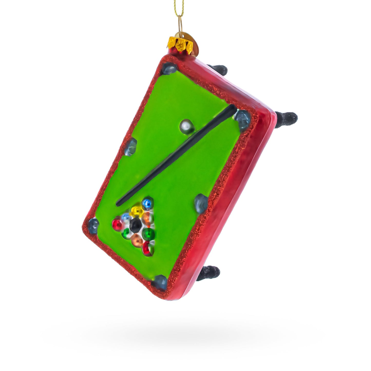 Billiard/Pool Table Blown Glass Christmas Ornament