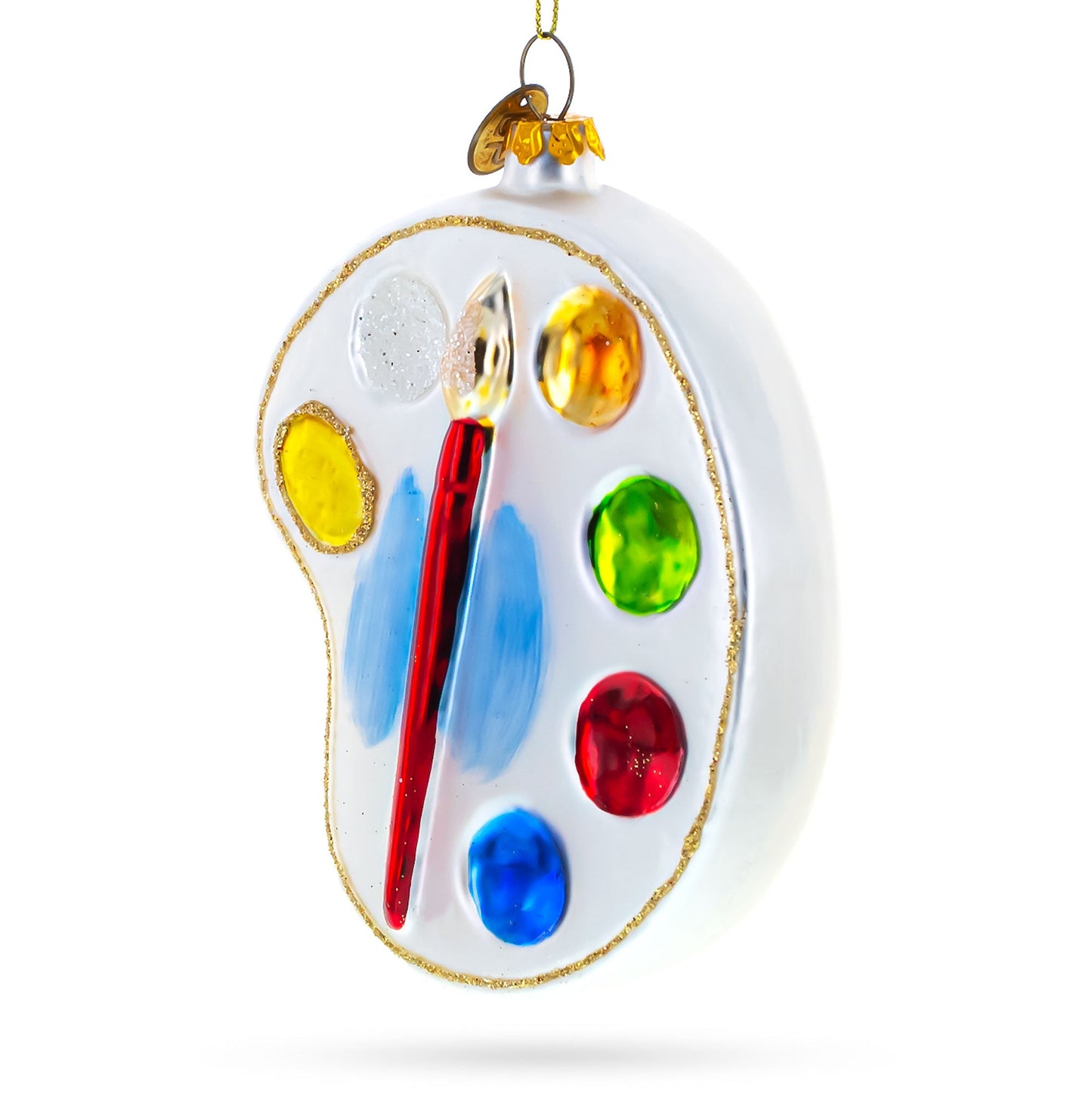 Artist's Color Palette Blown Glass Christmas Ornament