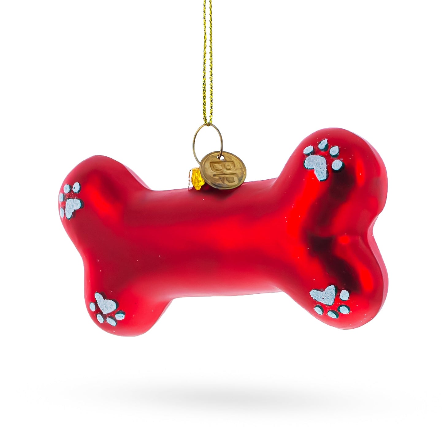 Red Bone Blown Glass Christmas Ornament