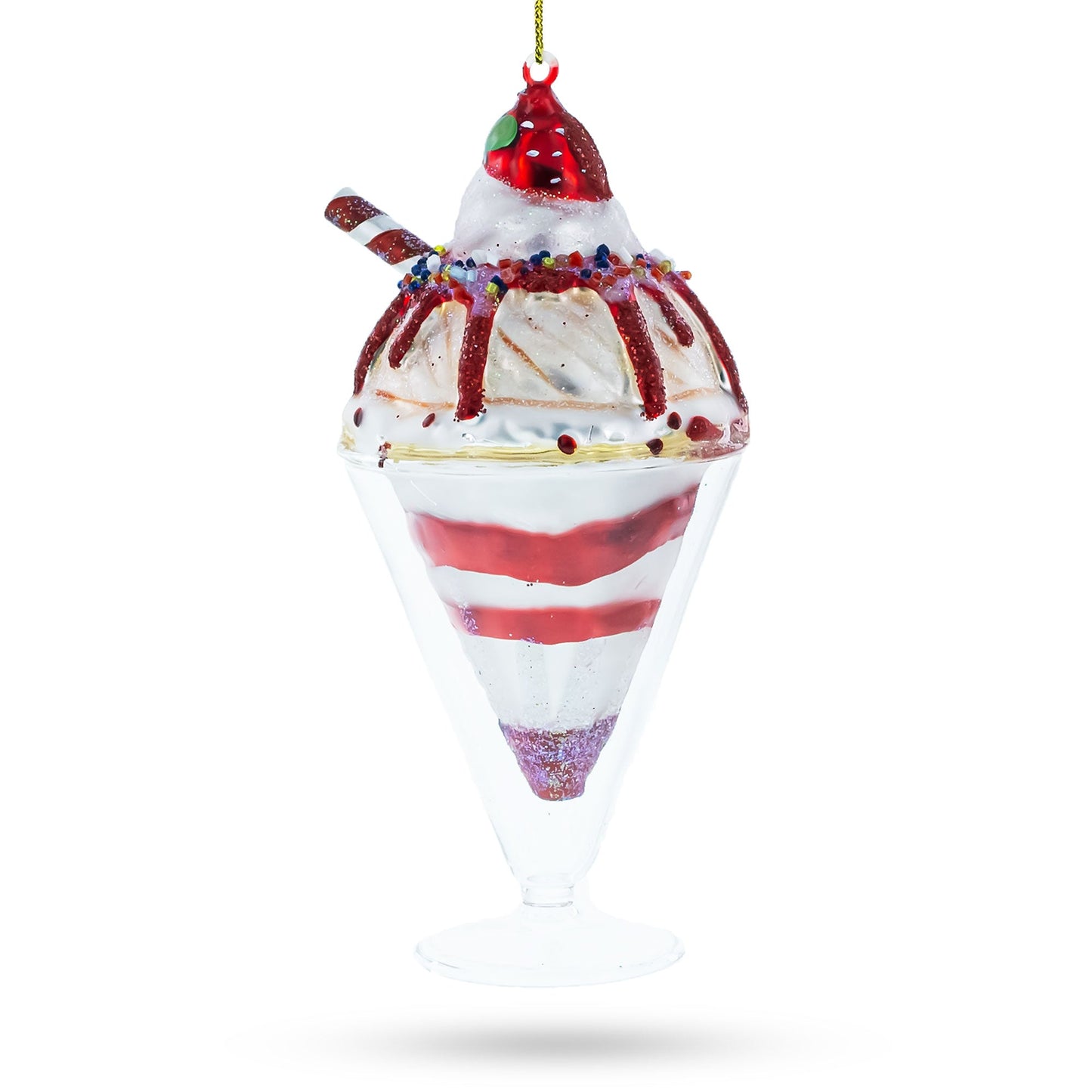 Delectable Dessert Cake Blown Glass Christmas Ornament