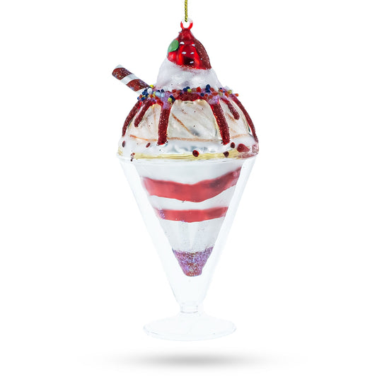 Delectable Dessert Cake Blown Glass Christmas Ornament