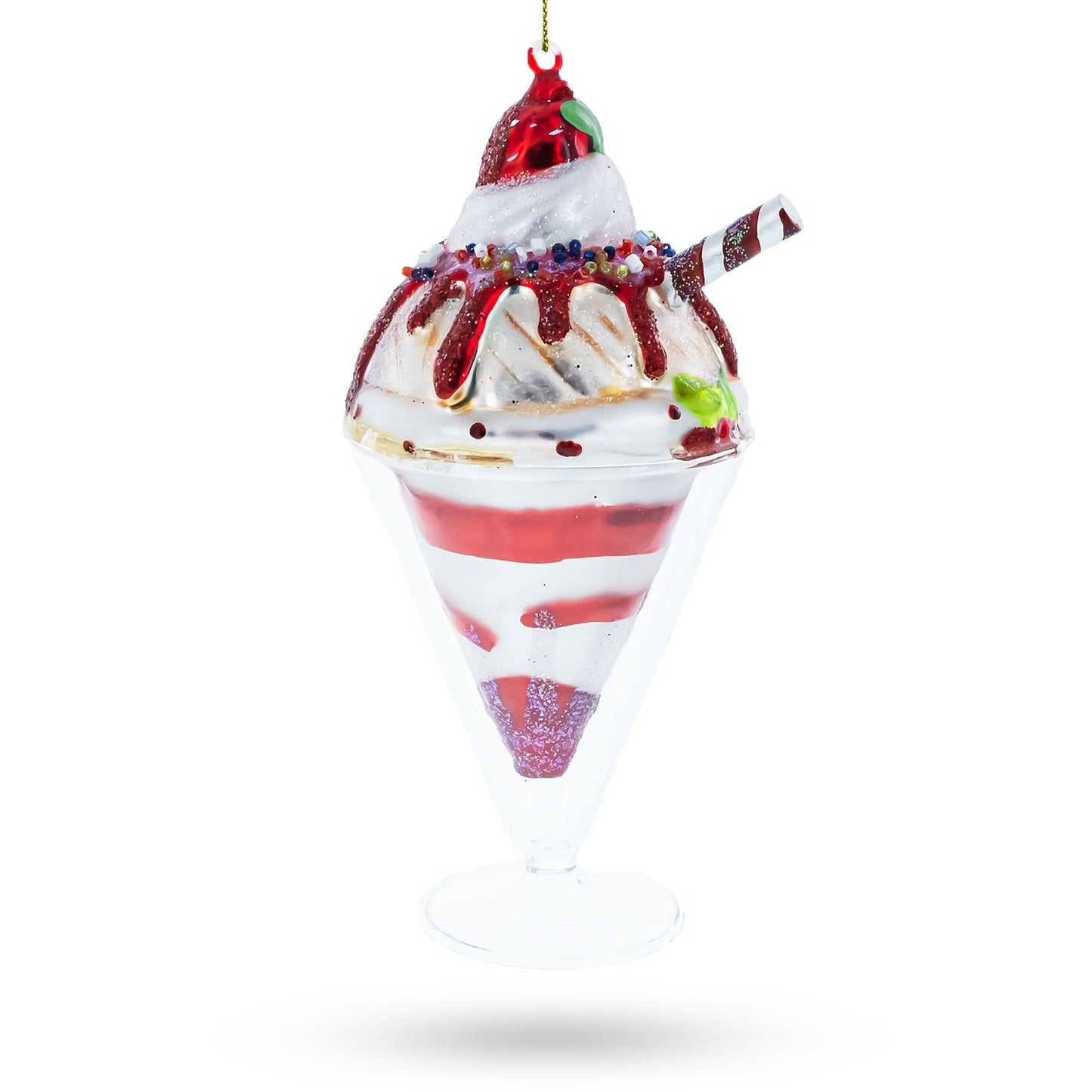 Delectable Dessert Cake Blown Glass Christmas Ornament