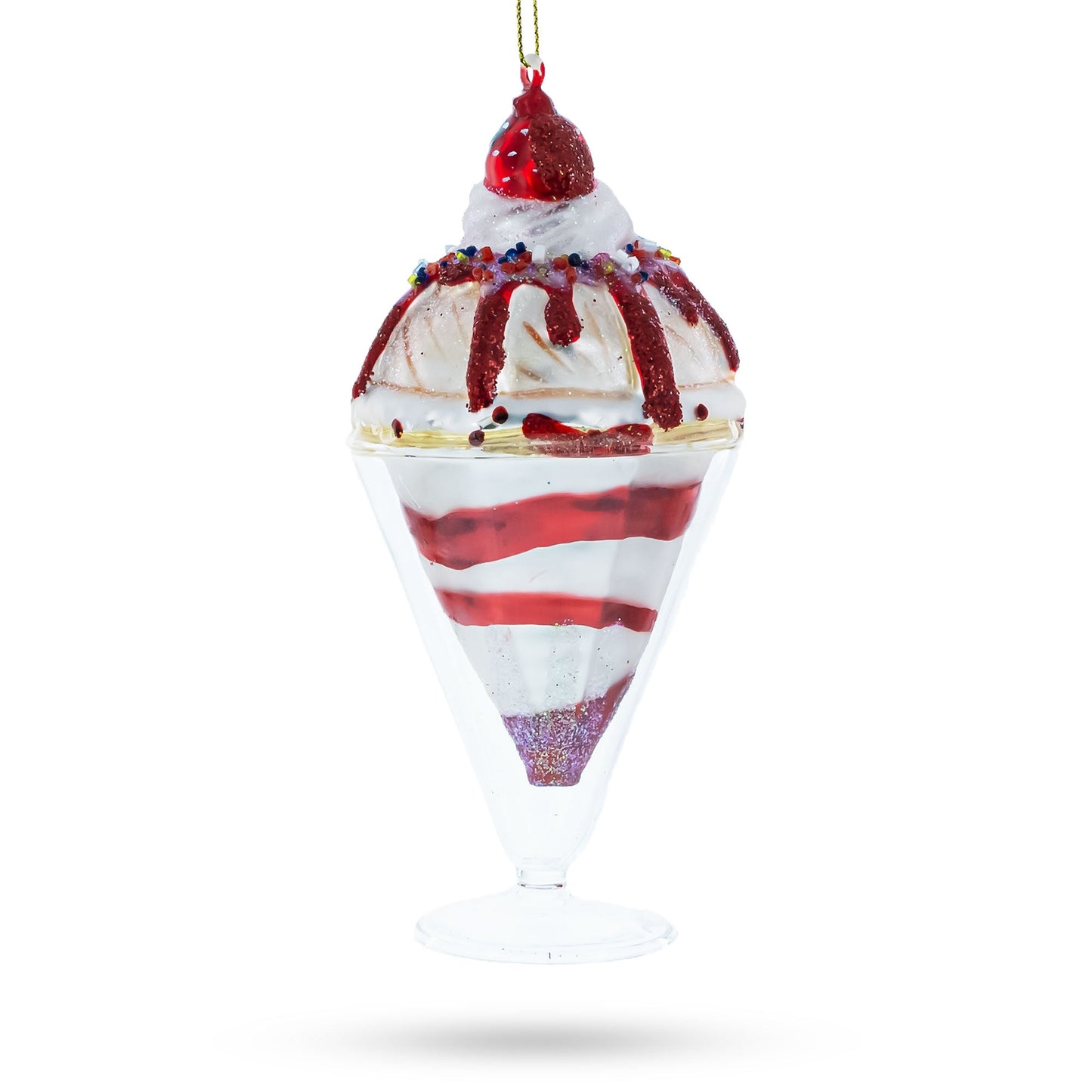 Delectable Dessert Cake Blown Glass Christmas Ornament