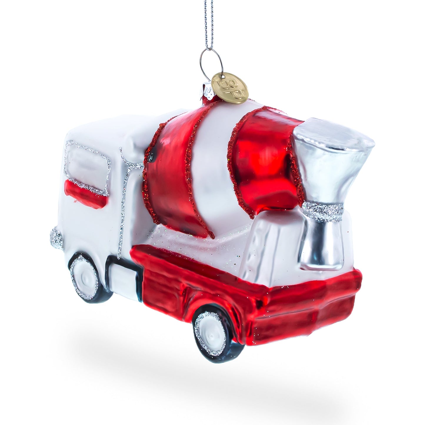 Rugged Concrete Mixer Blown Glass Christmas Ornament