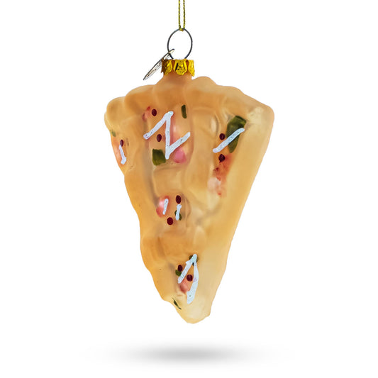 Delicious Cake Slice Food Blown Glass Christmas Ornament