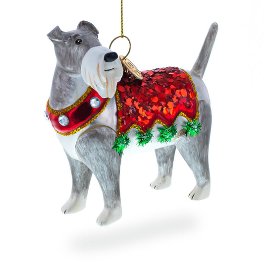 Charming Irish Terrier Blown Glass Christmas Ornament