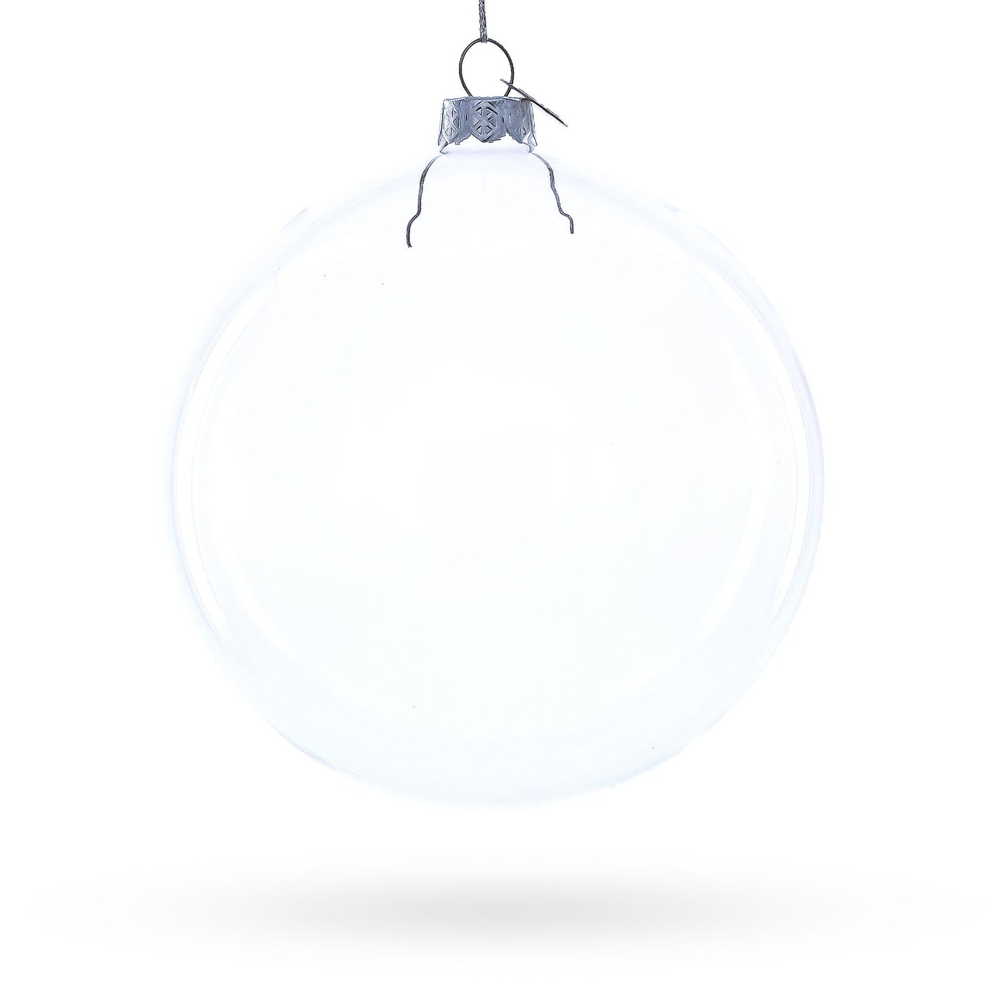 Exquisite Clear Glass Ball Christmas Ornament 4.6 Inches