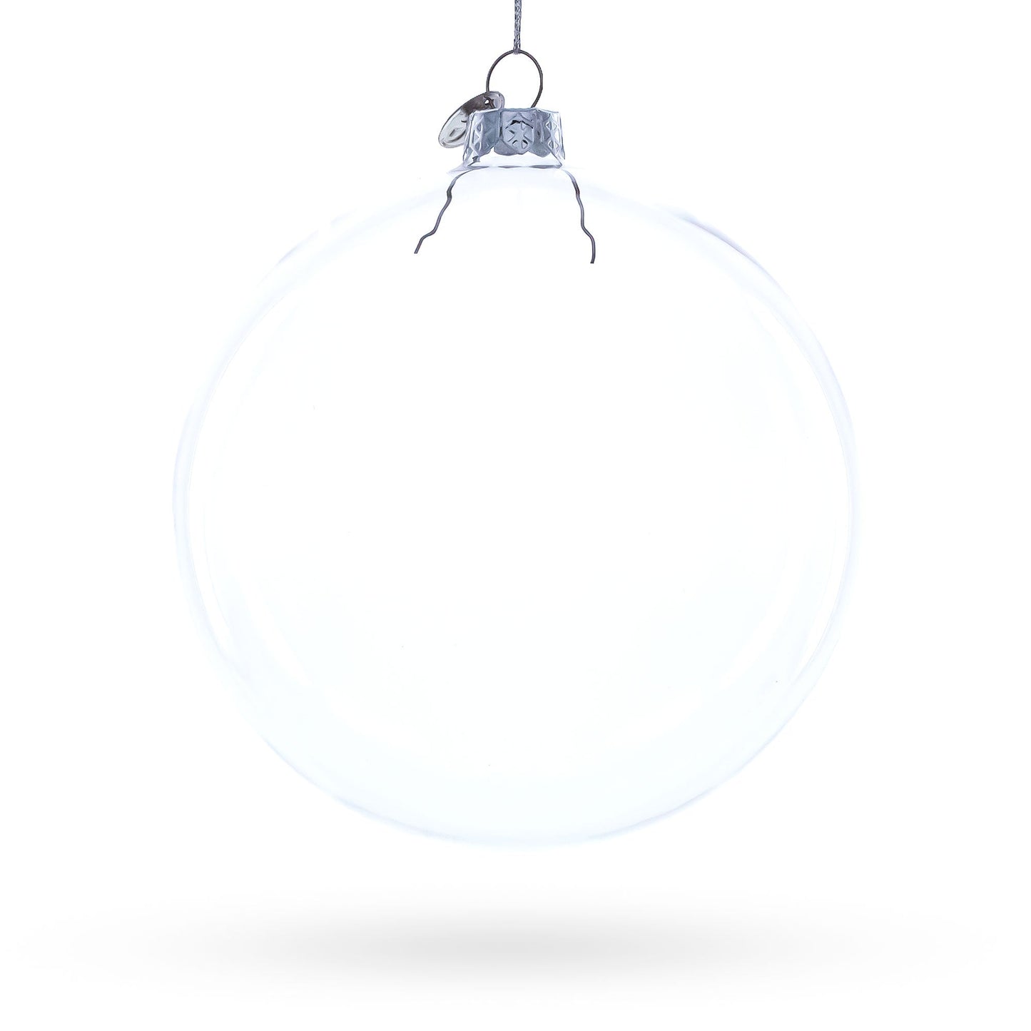 Exquisite Clear Glass Ball Christmas Ornament 4.6 Inches