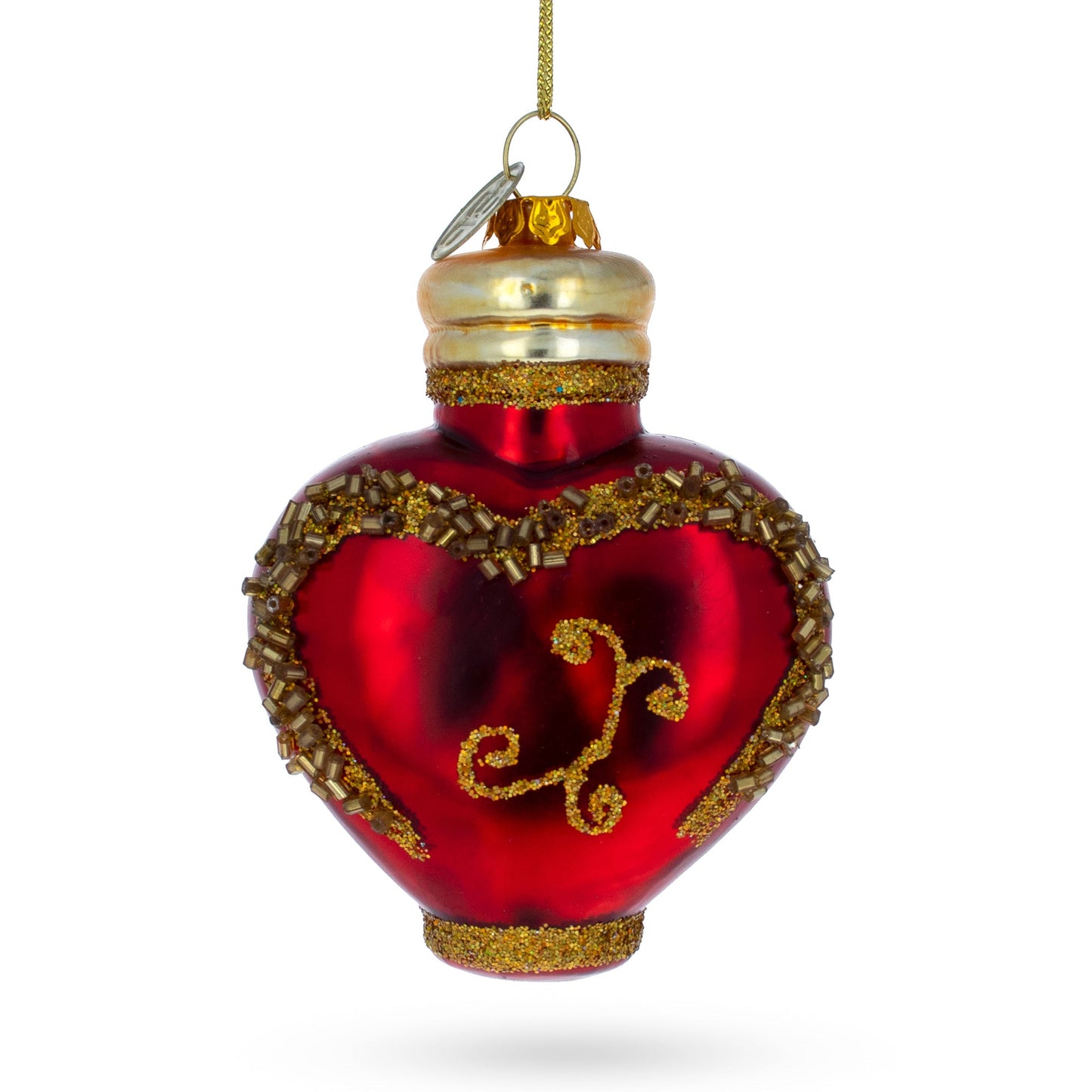 Elegant Perfume Bottle Blown Glass Christmas Ornament