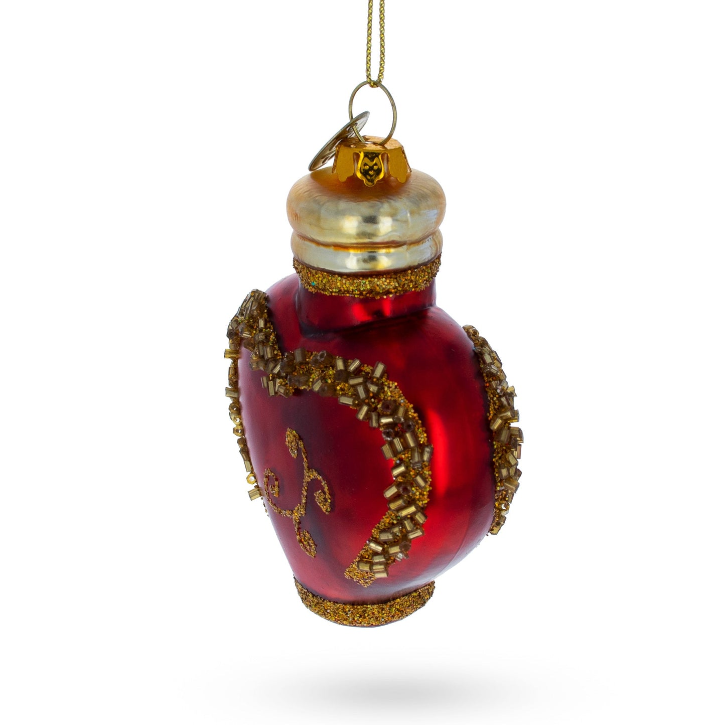 Elegant Perfume Bottle Blown Glass Christmas Ornament