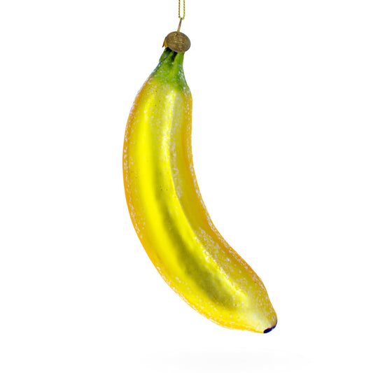 Tropical Delight: Sunny Banana Glass Christmas Ornament