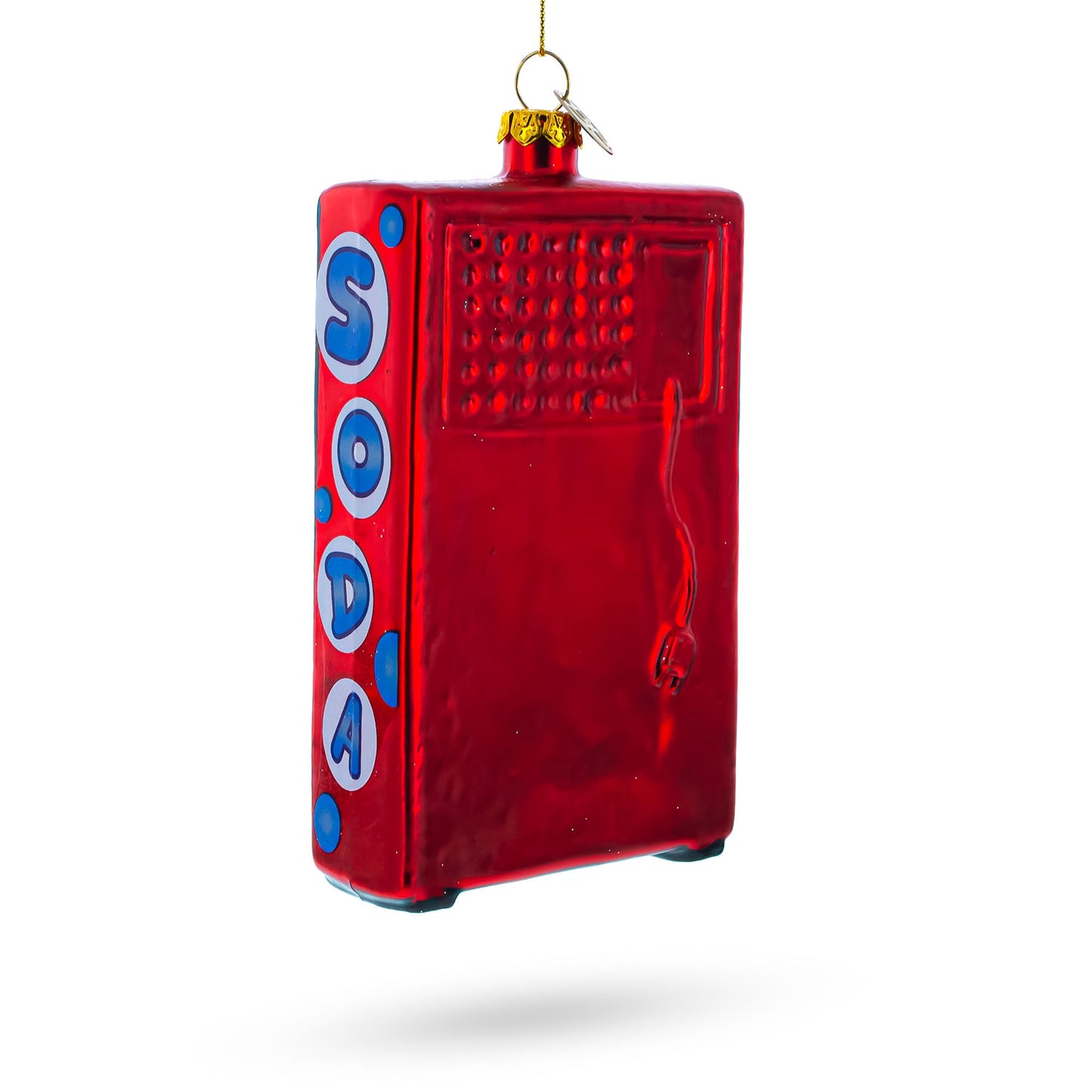 Quirky Soda Vending Machine Blown Glass Christmas Ornament