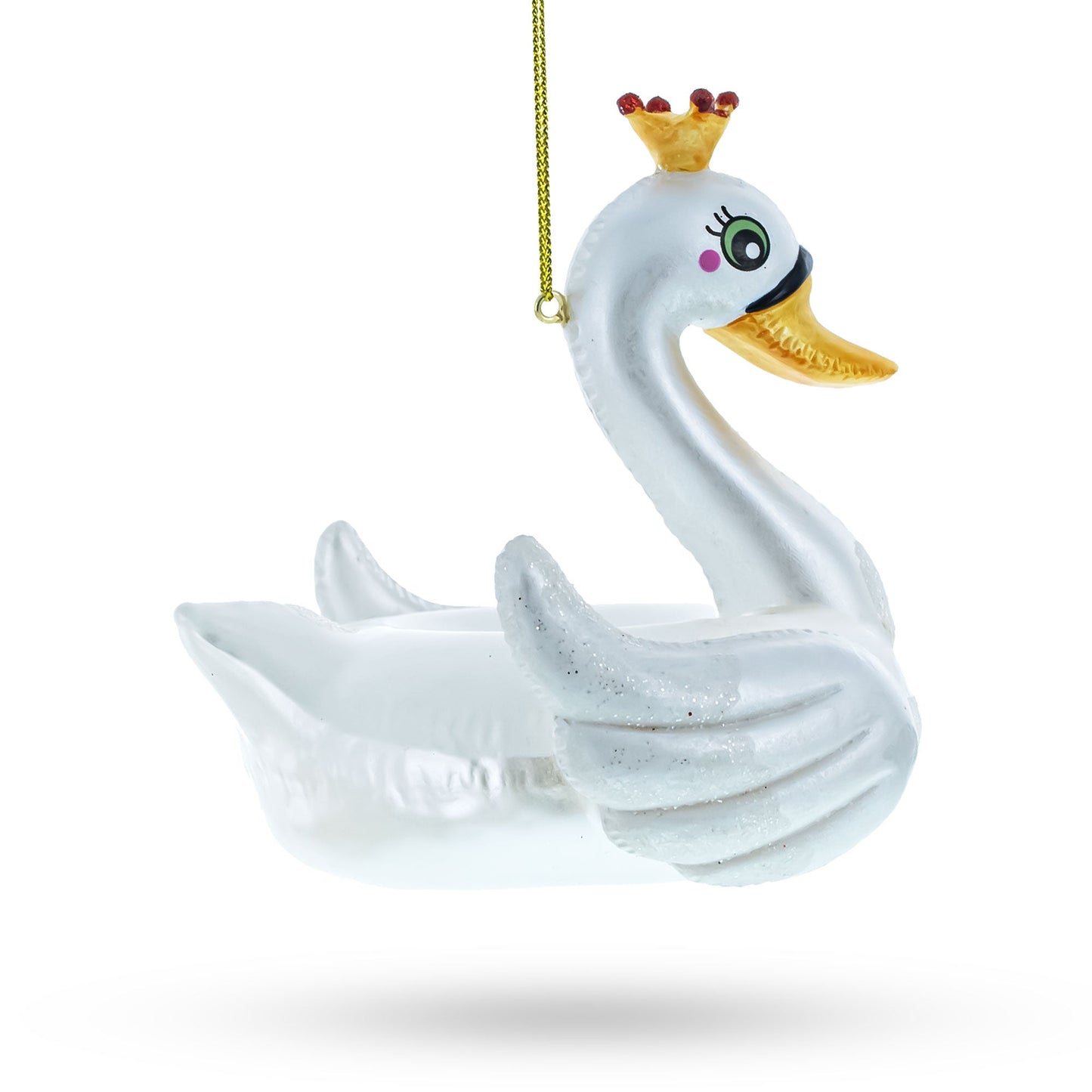 Regal Swan Floatie Queen Blown Glass Christmas Ornament