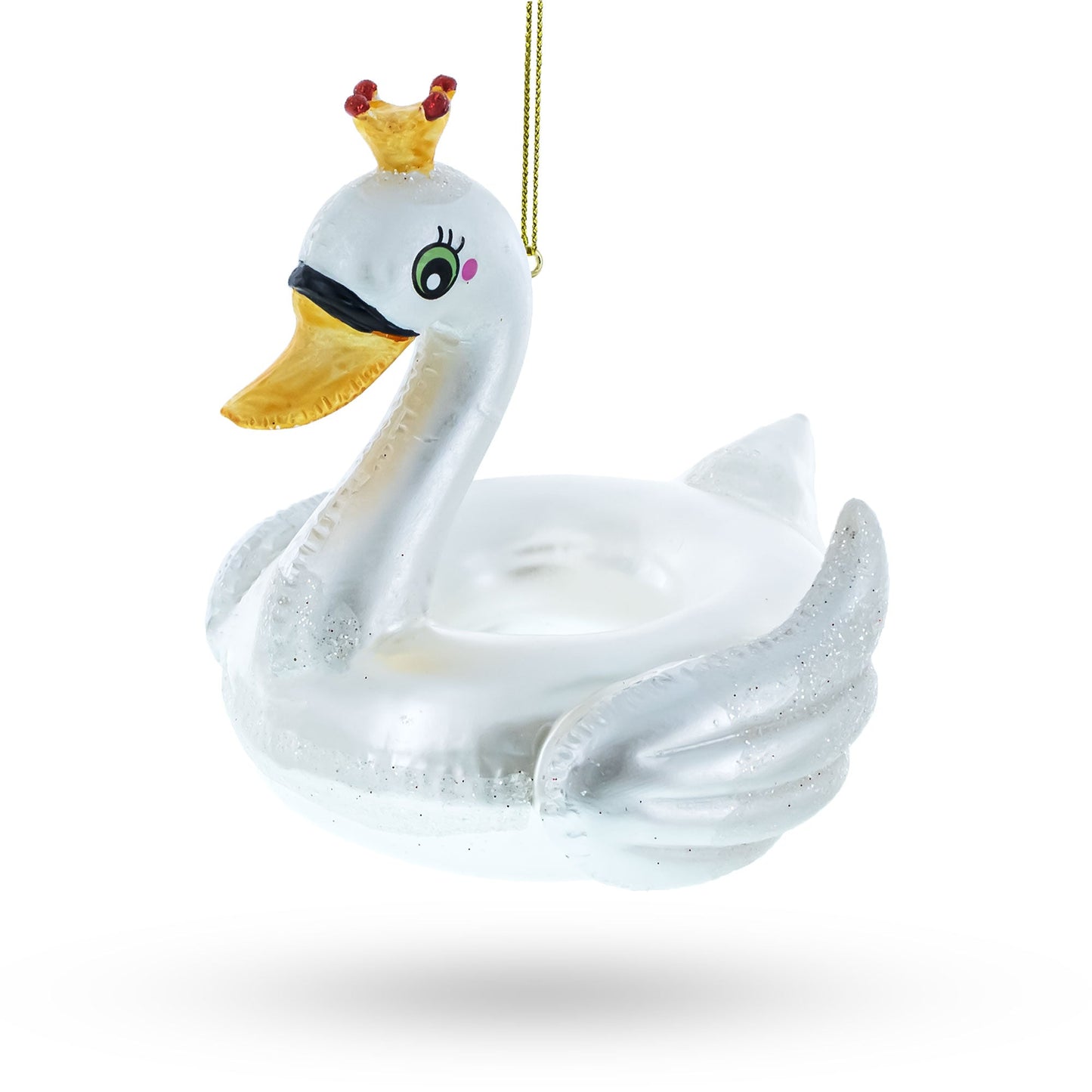 Regal Swan Floatie Queen Blown Glass Christmas Ornament