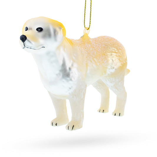 Radiant Golden Retriever in Glitter Glass Christmas Ornament