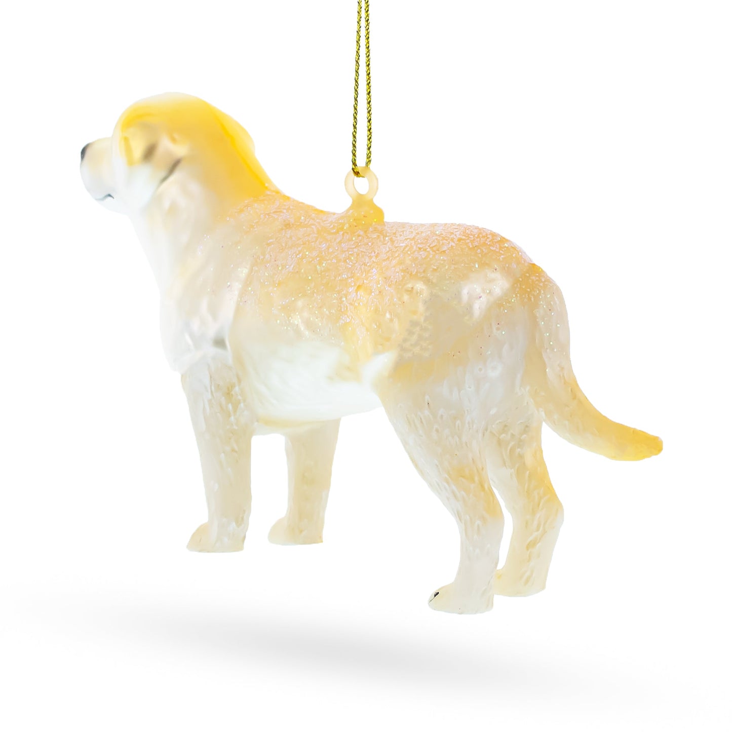 Radiant Golden Retriever in Glitter Glass Christmas Ornament