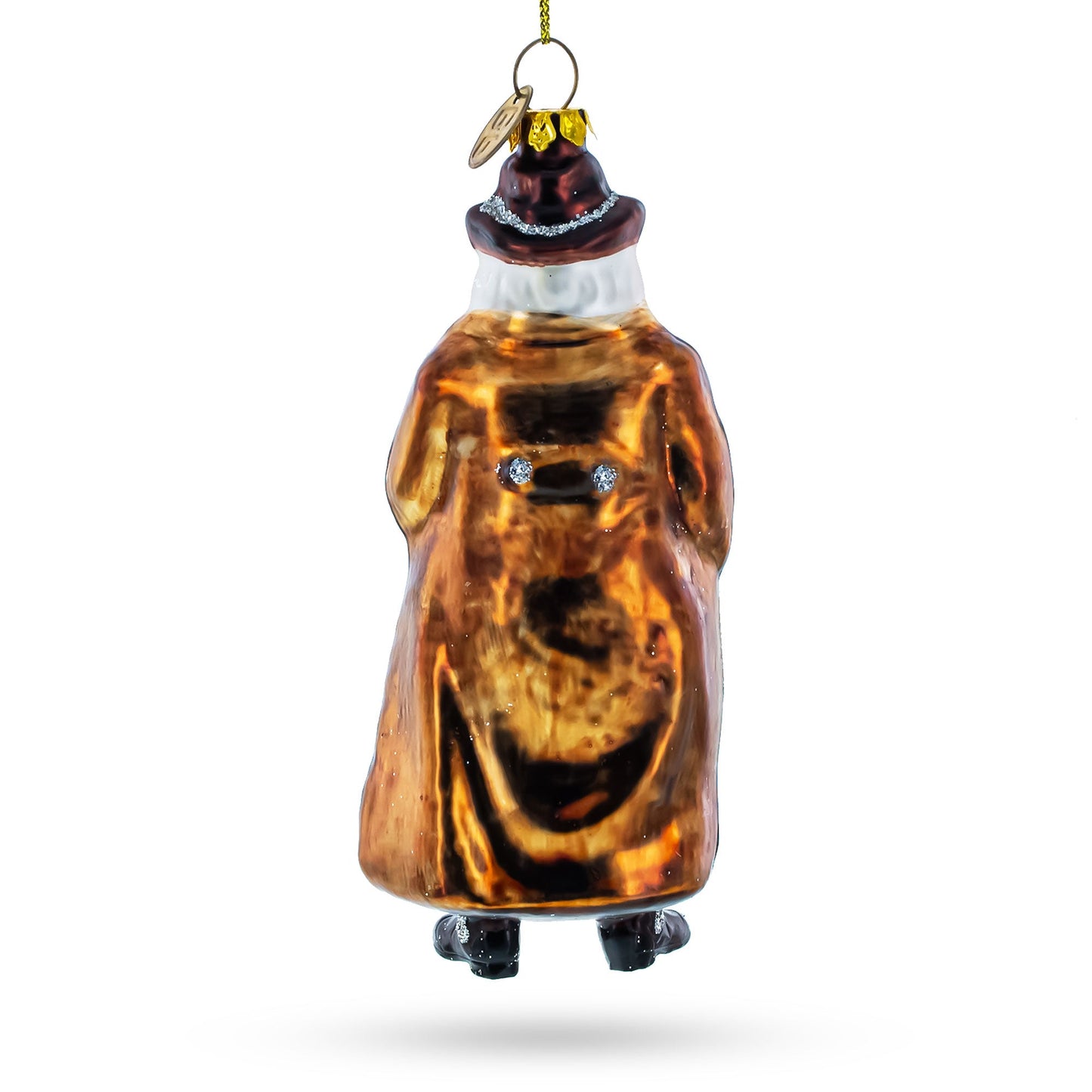 Cowboy Santa Skillfully Twirling a Lasso Blown Glass Christmas Ornament