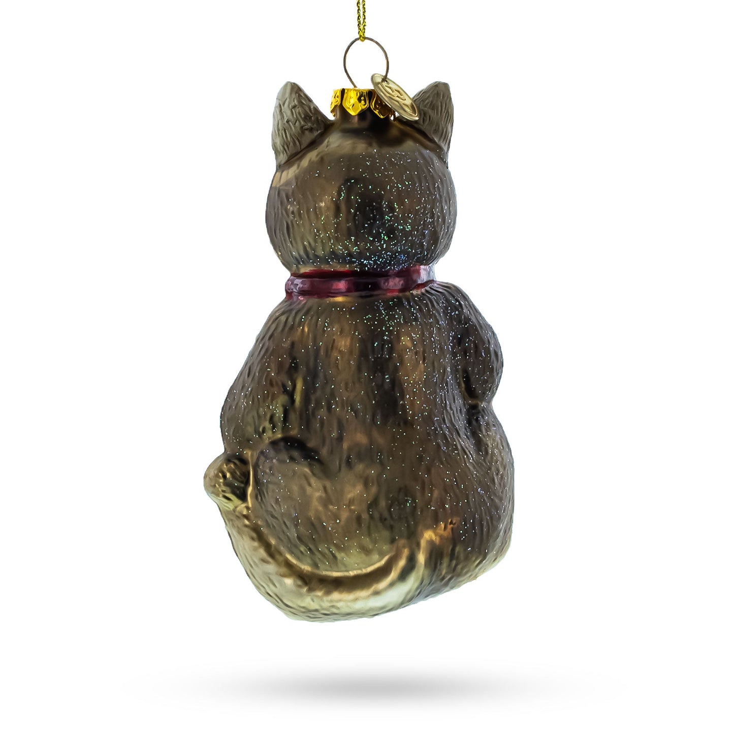 Creative Cat with Crayons Blown Glass Christmas Ornament