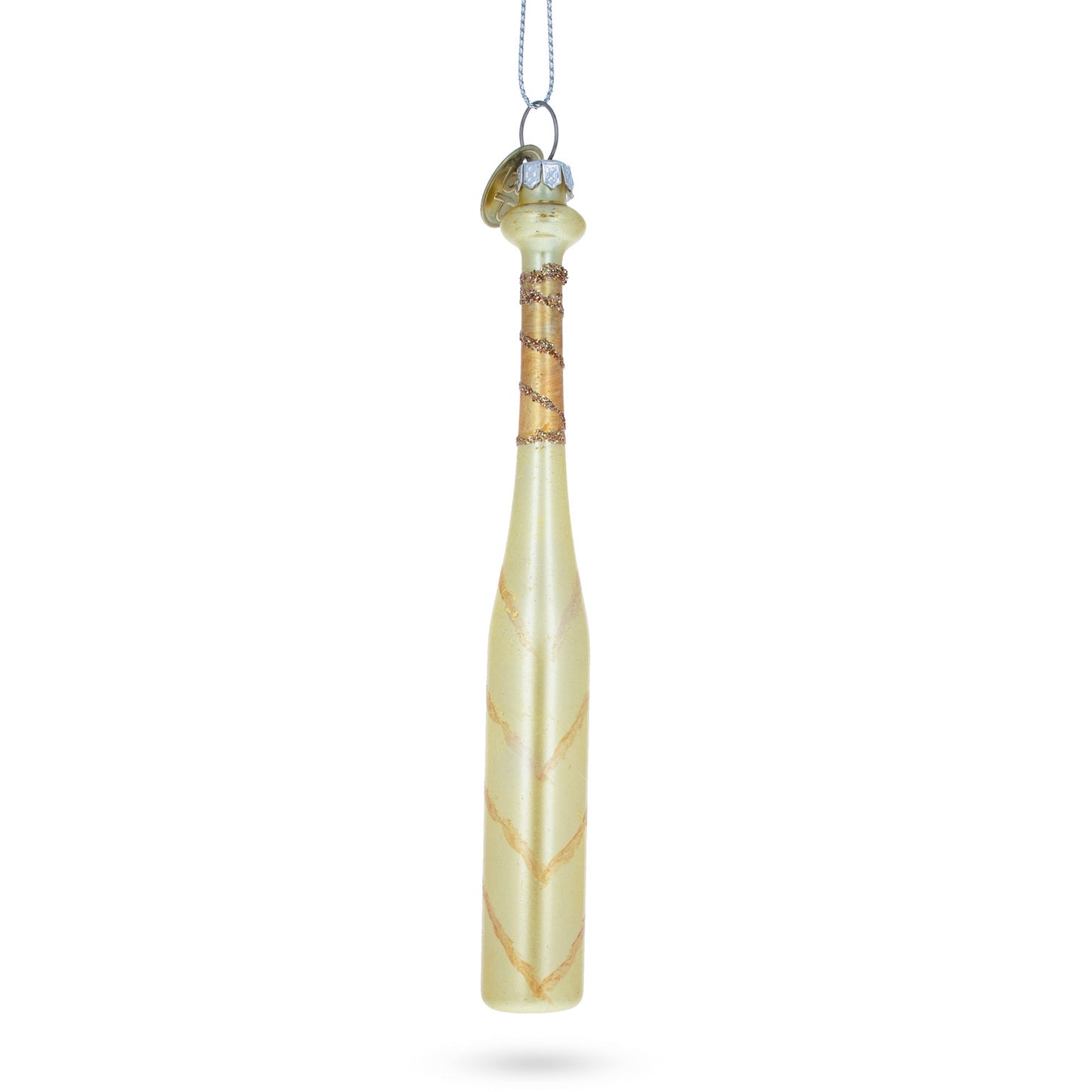 Classic Baseball Bat Blown Glass Christmas Ornament