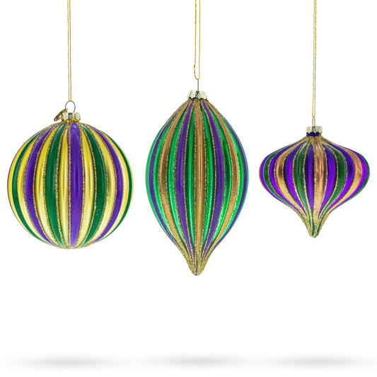 Vibrant Vintage Multicolored Blown Glass Christmas Ornaments