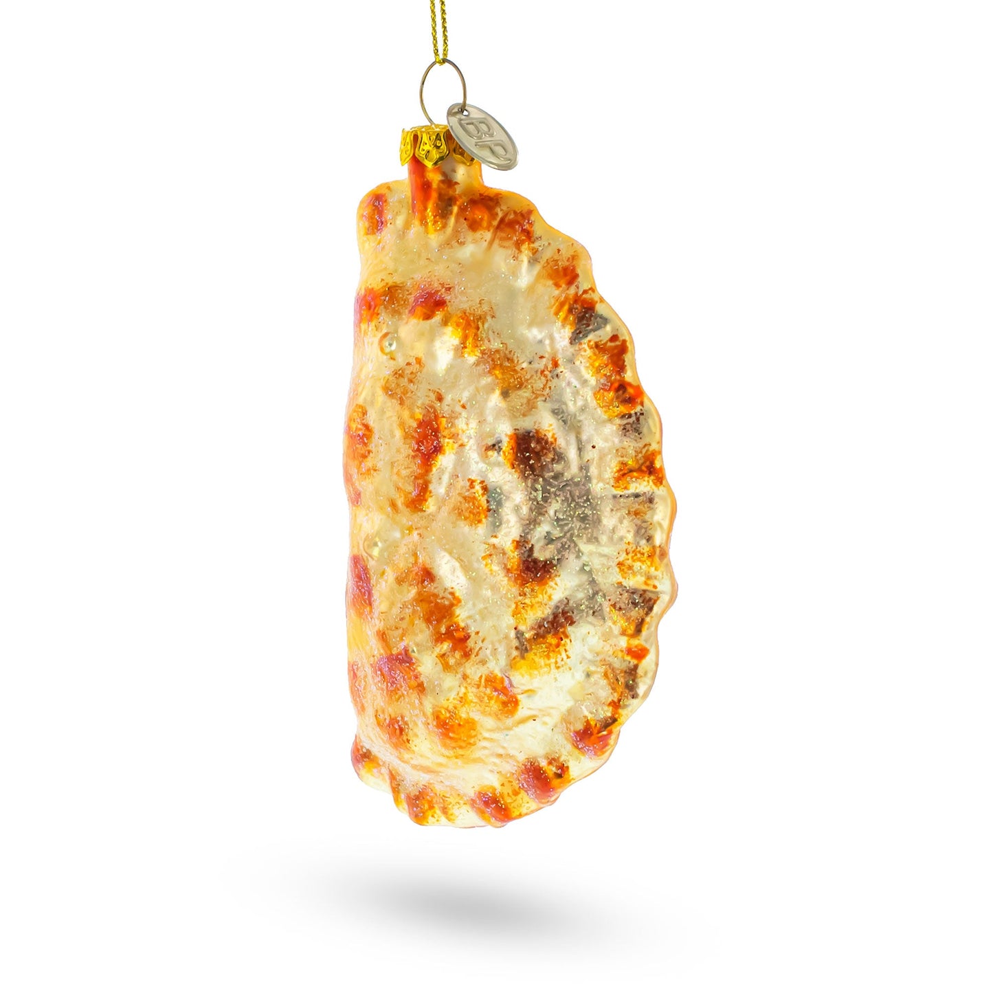 Delicious Fried Pierogi Dumpling Glass Christmas Ornament