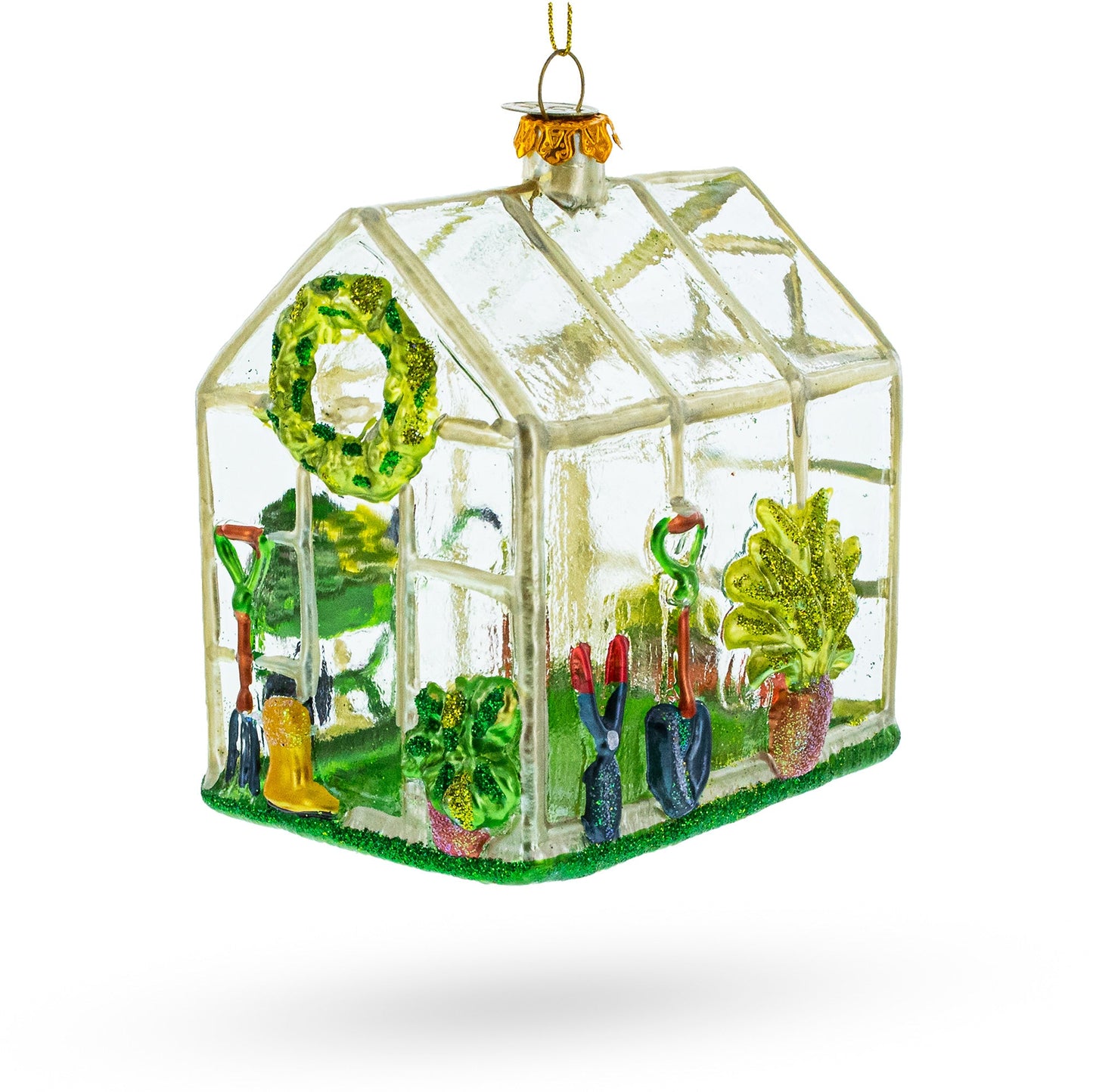 Enchanted Greenhouse Blown Glass Christmas Ornament