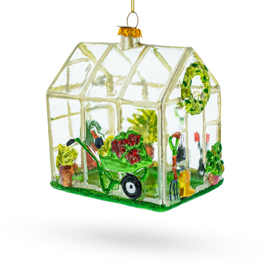 Enchanted Greenhouse Blown Glass Christmas Ornament