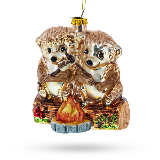 Wombats Roast Marshmallow Blown Glass Christmas Ornament