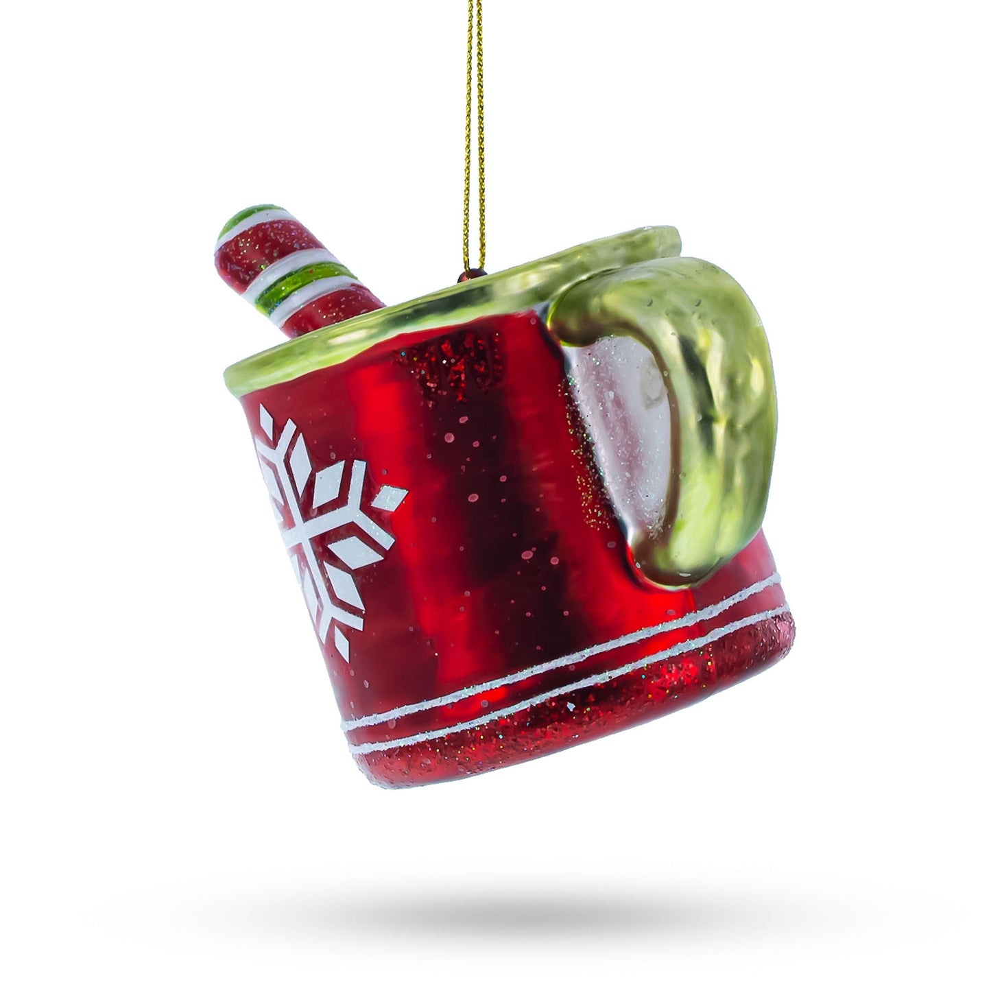 Cup with Candy Cane Drink Glass Christmas Ornament