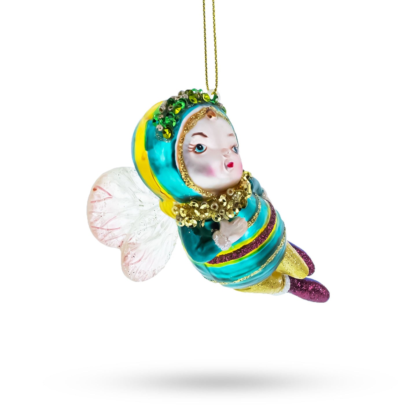 Enchanting Fairy Baby Blown Glass Christmas Ornament