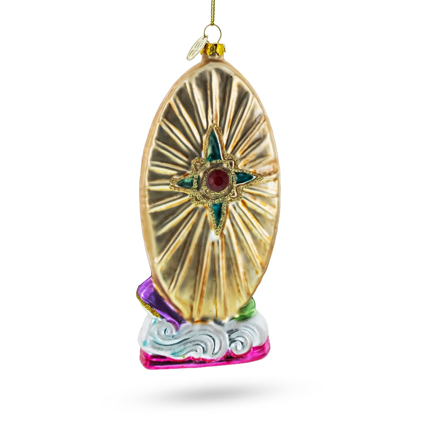 Reverent Virgin Mary Blown Glass Christmas Ornament